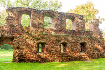 The ruins of the monastery church in Nimbschen, a former Cistercian abbey near Grimma in the Saxon...