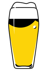 Portion of light beer in a glass