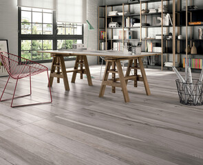 Modern interior design, bathroom with wood texture tiles, seamless, luxurious background.