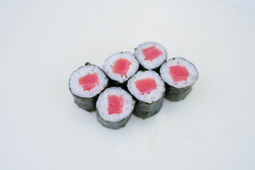 maki roll with tuna and rice japanese cuisine delivery