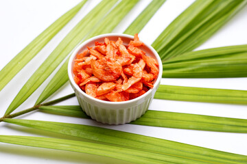 Dried shrimp in white cup