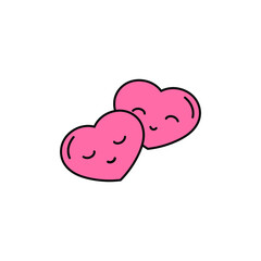 Cute hearts vector simple illustration