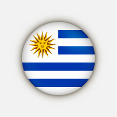 Country Uruguay. Uruguay flag. Vector illustration.