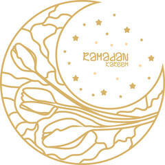 ramadan kareem with oranamental moon ilustrations © selos47