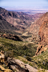 Beautiful desert mountains landscape. Wadi Dana, Jordan.