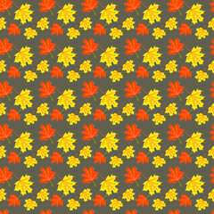 Beautiful seamless background with colorful autumn leaves
