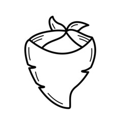 Cowboy handkerchief for face or neck. Vector doodle illustration.