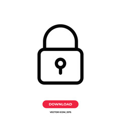 Padlock icon vector. Safety sign