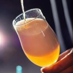 bartender pour craft beer to the glass square