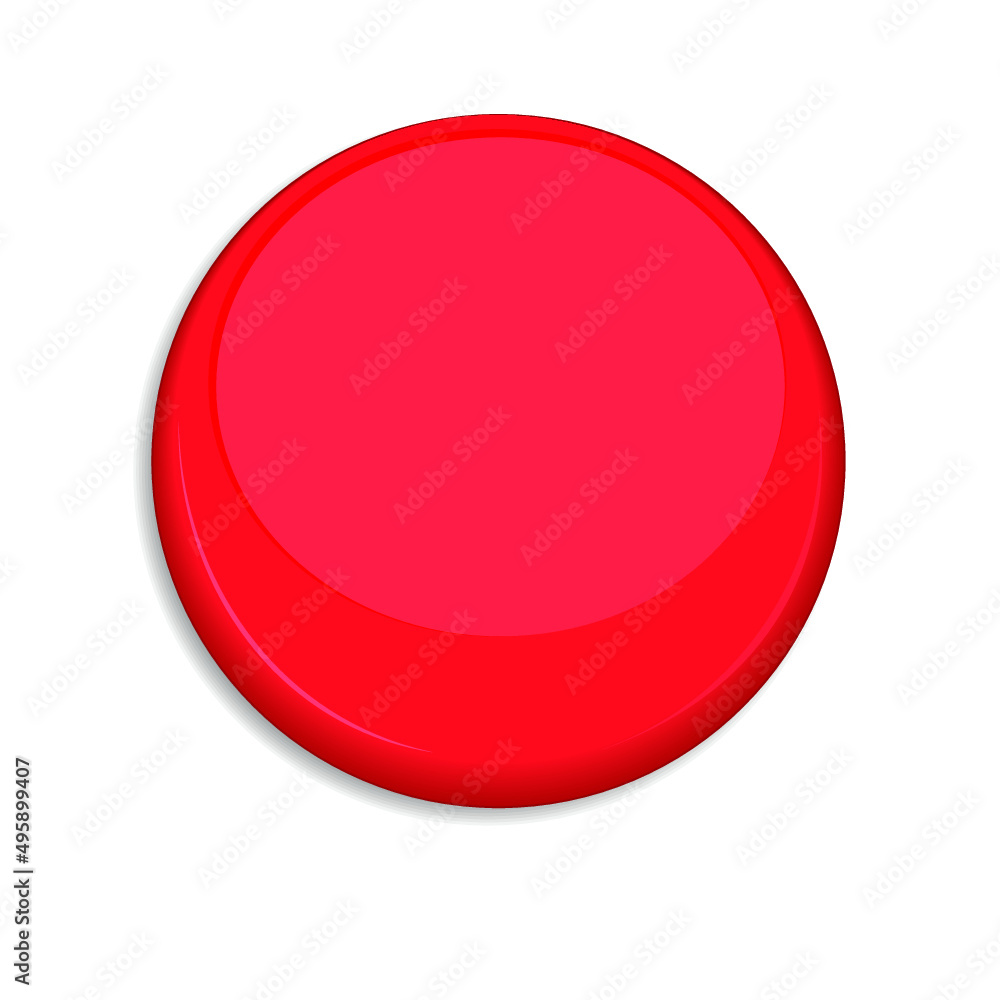Poster red badge or web button isolated on a white background