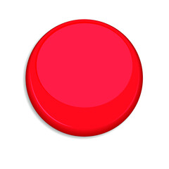 Red badge or web button isolated on a white background