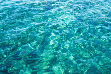 Fototapeta na wymiar Transparent turquoise sea water, natural marine background.