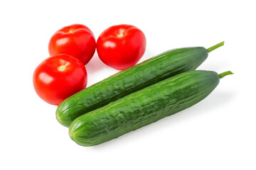 Tomatoes and cucumbers