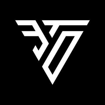 Letter ETO Triangle Logo Design Concept. Modern ETO Letters Vector Icon Logo Illustration vector template. Premium Business logo icon. White color on black background.