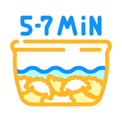 cooking time dumplings color icon vector. cooking time dumplings sign. isolated symbol illustration