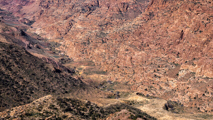 Beautiful desert mountains landscape. Wadi Dana, Jordan.