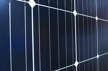 Solar panel set on a stand during exhibition