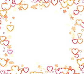 frame made of colorful hearts