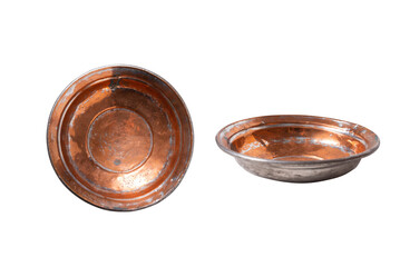 Set vintage anrique copper soup bowl, dish, isoalted