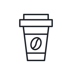 Paper coffee cup icon. Fast food isolated icons