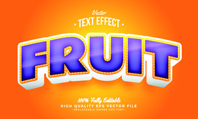 Fruit Purple Orange Background Editable Modern Text Effect Vector Files	