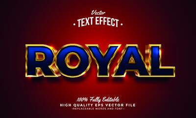 Royal Blue Red Background Editable Modern Text Effect Vector Files	