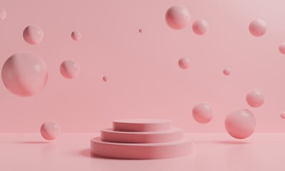 3d rendering illustration of background abstract, podium stage art display wallpaper, product pedestal stand, gaming cyberpunk style