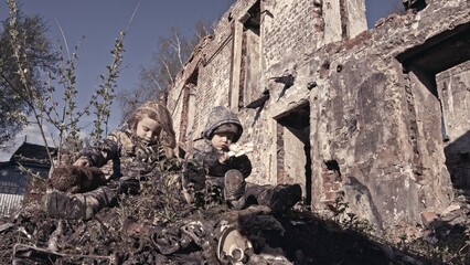 Children without a home, apocalypse, war