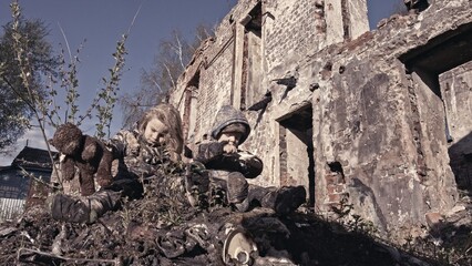 Children without a home, apocalypse, war