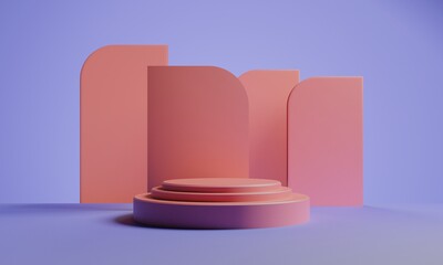 3d rendering illustration of background abstract, podium stage art display wallpaper, product pedestal stand, gaming cyberpunk style