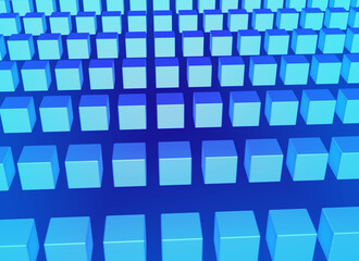 Fototapeta na wymiar Block concept digital 3d rendering. 3d rendering with blue cubes..Digital information data web concept.