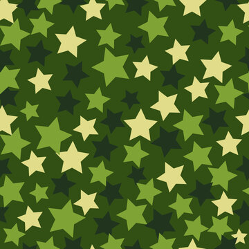 Seamless military pattern with stars.