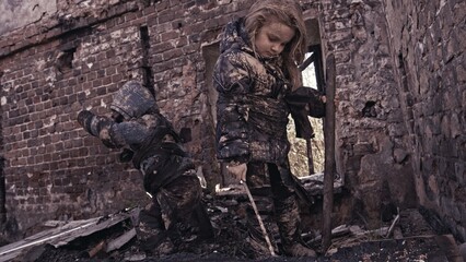 Children without a home, apocalypse, war