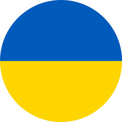 Ukraine flag in circle shape isolated  on png or transparent  background,Symbol of Ukraine, template for banner,card,advertising, magazine, and business matching country poster, vector 