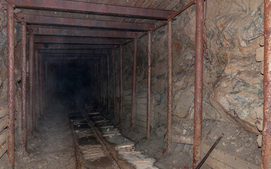 Fototapeta na wymiar Old abandoned mine in the Czech Republic