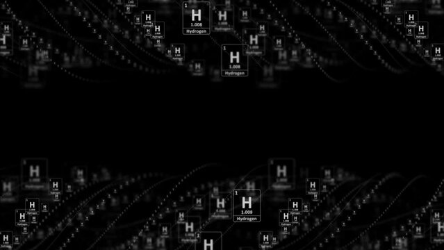 HYDROGEN Molecule Symbol, Chemistry Periodic Table, Animation, Background, Rendering, Loop
