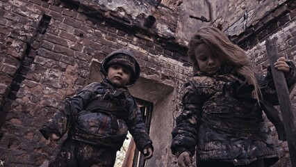 Children without a home, apocalypse, war