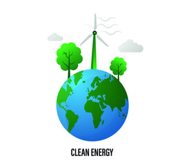 Earth and sustainable development concept, editable vector illustration. Isolated on white background.
