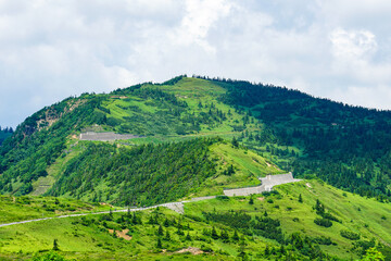 Obraz premium 志賀草津道路を使って夏の志賀高原（群馬県草津町）