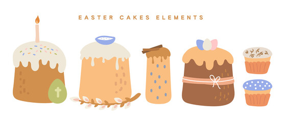 Easter elements cake egg willow