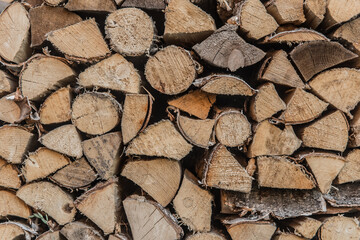 Firewood Stack Texture Background Storage Wood Materials Chopped Pile