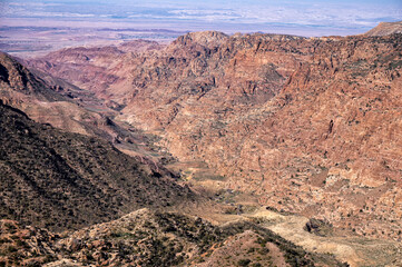 Fototapeta na wymiar Beautiful desert mountains landscape. Wadi Dana, Jordan.