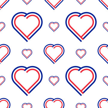 heart ribbon pattern of france flag. vector illustration