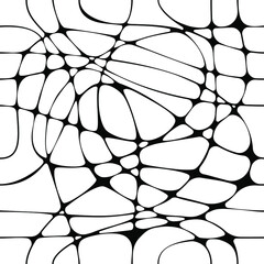 Seamless pattern with tangled lines. Vector mosaic background with wavy stripes. Abstract foam doodle background. Neuro Graphic design. Neurographic lines vector illustration. Neuroart pattern.