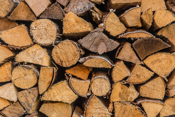 Firewood Stack Texture Background Storage Wood Materials Chopped Pile