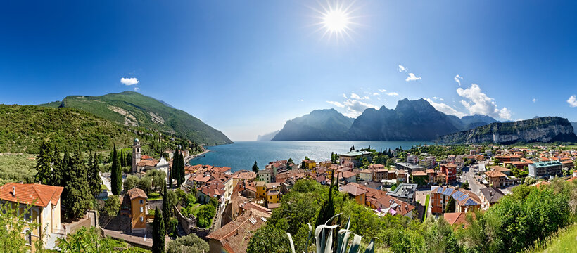 The village of Torbole on Lake Garda. Trento province, Trentino Alto-Adige, Italy, Europe.