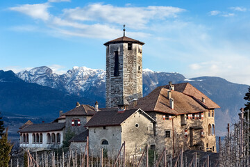 Valer Castle is one of the most famous medieval buildings in Trentino. Tassullo, Non valley, Trento...