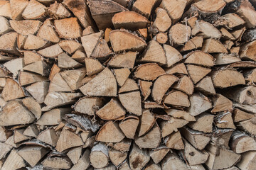 Firewood Stack Texture Background Storage Wood Materials Chopped Pile