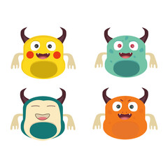 Delightful set of Cute Monster Illustrations. This collection features an array of endearing and imaginative monsters, each with its unique charm and personality.