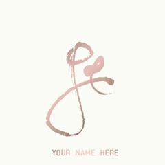 GE monogram logo.Calligraphic signature icon.Letter g and letter e.Lettering sign isolated on light fund.Wedding, fashion, beauty alphabet initials.Handwritten, brush script style.	
